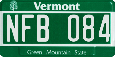VT license plate NFB084