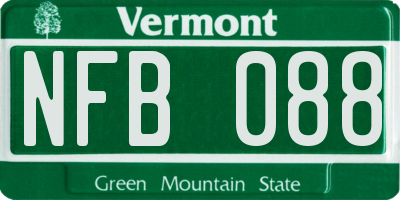 VT license plate NFB088
