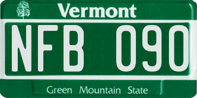 VT license plate NFB090