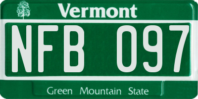 VT license plate NFB097