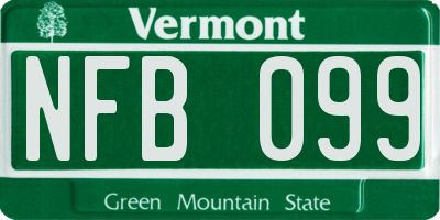 VT license plate NFB099