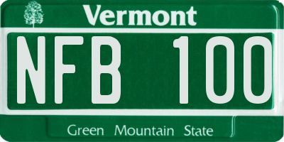 VT license plate NFB100
