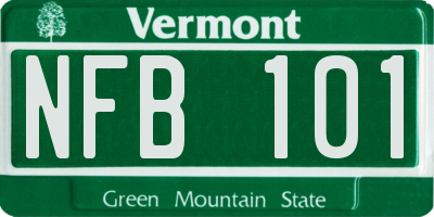 VT license plate NFB101