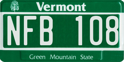 VT license plate NFB108