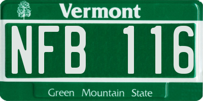 VT license plate NFB116