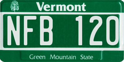 VT license plate NFB120