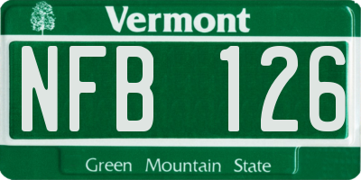 VT license plate NFB126