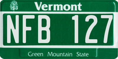 VT license plate NFB127