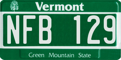 VT license plate NFB129