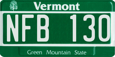 VT license plate NFB130