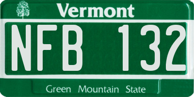 VT license plate NFB132