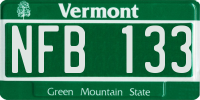 VT license plate NFB133