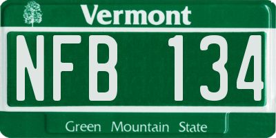 VT license plate NFB134