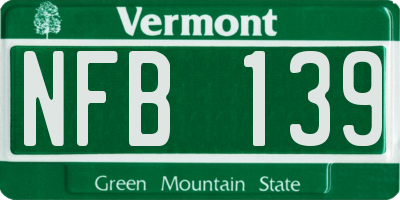 VT license plate NFB139