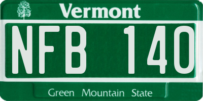 VT license plate NFB140