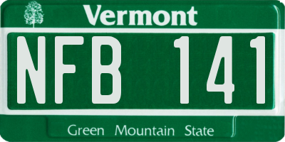 VT license plate NFB141