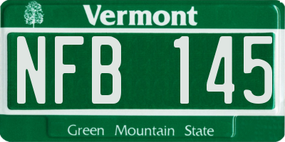 VT license plate NFB145