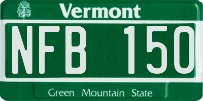 VT license plate NFB150