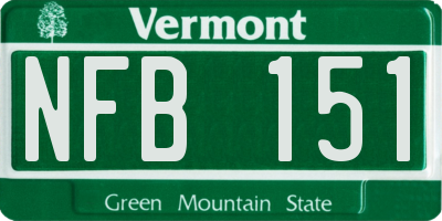 VT license plate NFB151