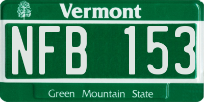 VT license plate NFB153