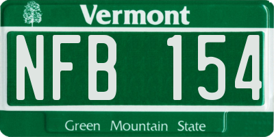 VT license plate NFB154