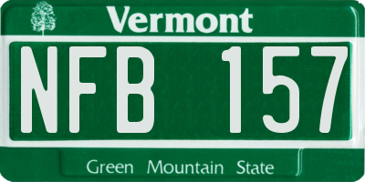 VT license plate NFB157