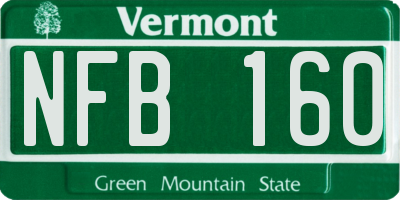 VT license plate NFB160