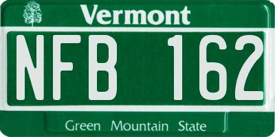 VT license plate NFB162