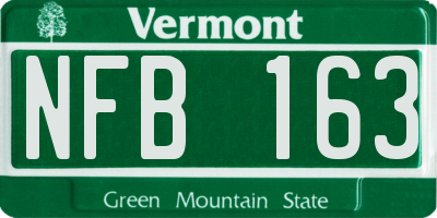VT license plate NFB163