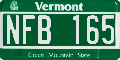 VT license plate NFB165
