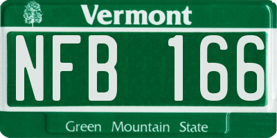 VT license plate NFB166