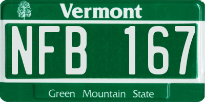 VT license plate NFB167