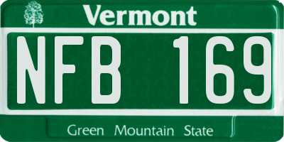 VT license plate NFB169