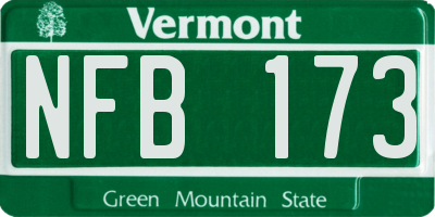 VT license plate NFB173