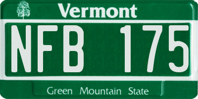 VT license plate NFB175