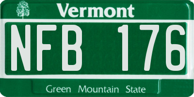 VT license plate NFB176