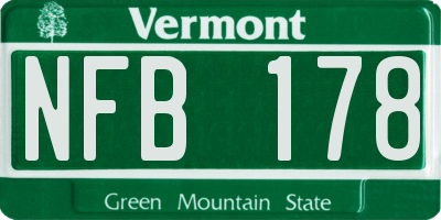 VT license plate NFB178