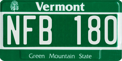 VT license plate NFB180