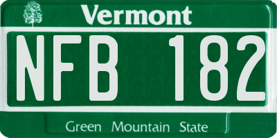 VT license plate NFB182