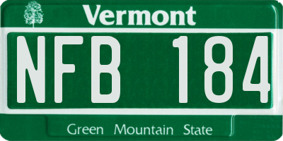 VT license plate NFB184