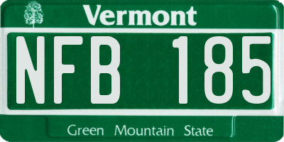VT license plate NFB185