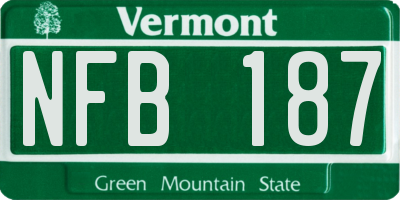 VT license plate NFB187