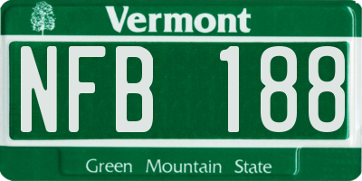 VT license plate NFB188