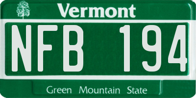 VT license plate NFB194