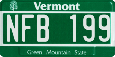 VT license plate NFB199