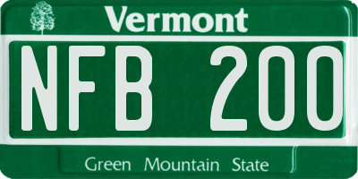VT license plate NFB200