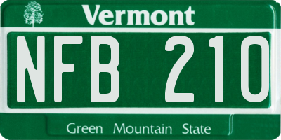 VT license plate NFB210
