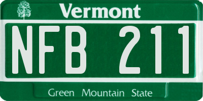 VT license plate NFB211