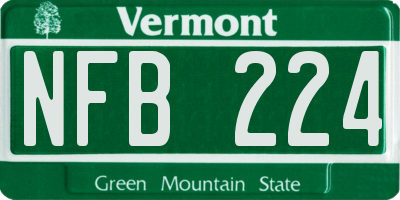 VT license plate NFB224
