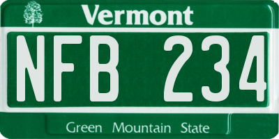 VT license plate NFB234